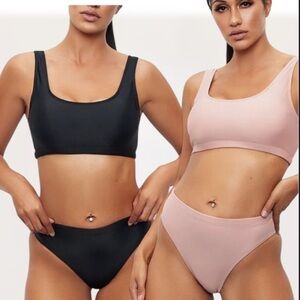 NWT 2 Bikini Bundle. Frederick's of Hollywood Swimwear Bundle Pink & Black Small